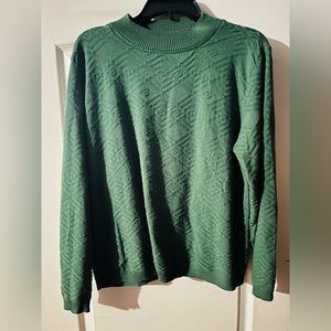 Alfred Dunner Green Shirt Flannel Jacket Sweater Long Sleeve Women’s Blouse